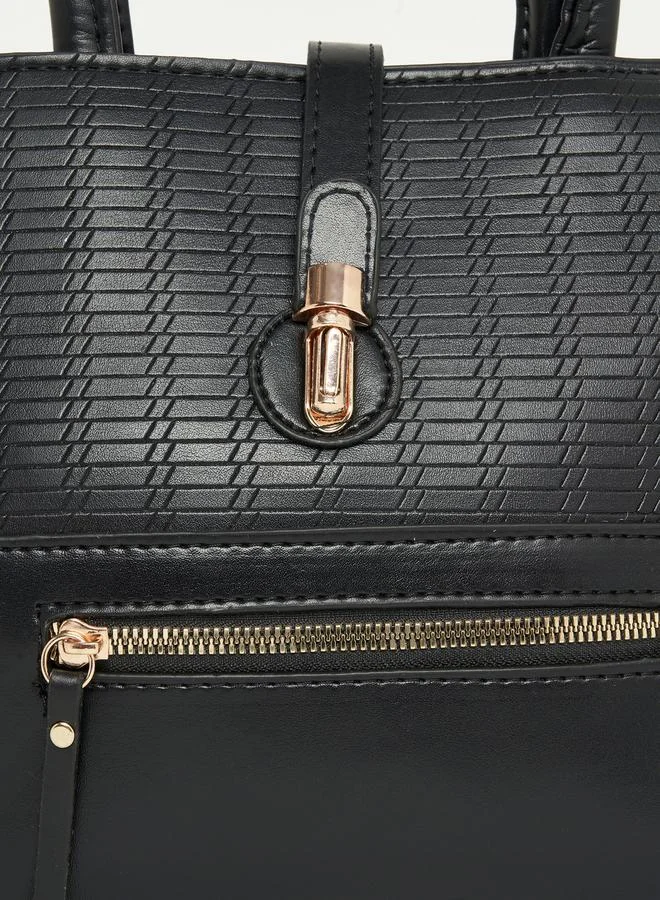ستايلي Set of 3 - Textured Handbag, Clutch Wallet & Card Case
