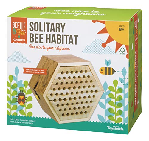 Toysmith Beetle  Bee Solitary Bee Habitat  DIY Kids Art Craft Outdoor Bee Kit Educational Kit for Kids No HardwareNo Glue Required 13 Wooden Pieces FSC Certified Intended for Age 8 - Image 1