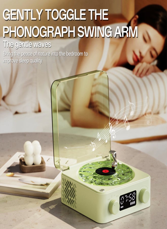 Ocean Wave Projector Player with Water Ripple Turntable Portable White Noise Machine for Sleeping 4 Connection Ways BT Speaker Digital Display Screen Large Knob Operation for Home Office Gift Ideas - Image 4