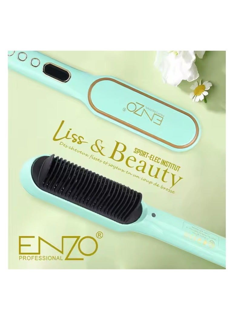 ENZO Professional فرشاة فرد الشعر المريحة مع تسخين سريع ودرجة حرارة قابلة للتعديل، تصل إلى 988F EN-4001 - Image 2