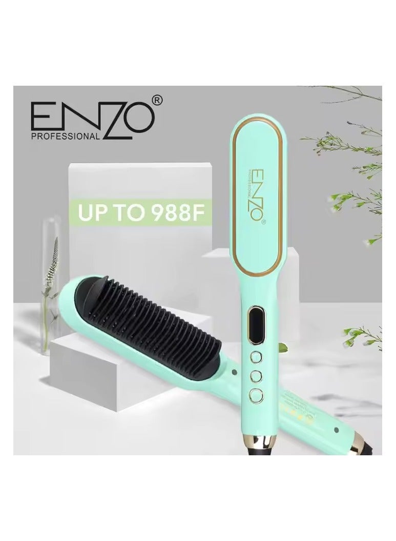 ENZO Professional فرشاة فرد الشعر المريحة مع تسخين سريع ودرجة حرارة قابلة للتعديل، تصل إلى 988F EN-4001 - Image 5