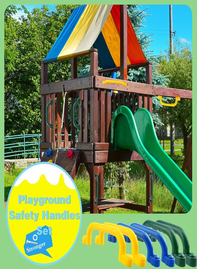 Restroma 6 Pieces Playground Safety Handles Accessories Playground Grab Handle Bars Playground Handles Equipment for Kids Outdoor Playset Backyard Playhouse Tree House Jungle Gym (Green,Blue,Yellow) - Image 4