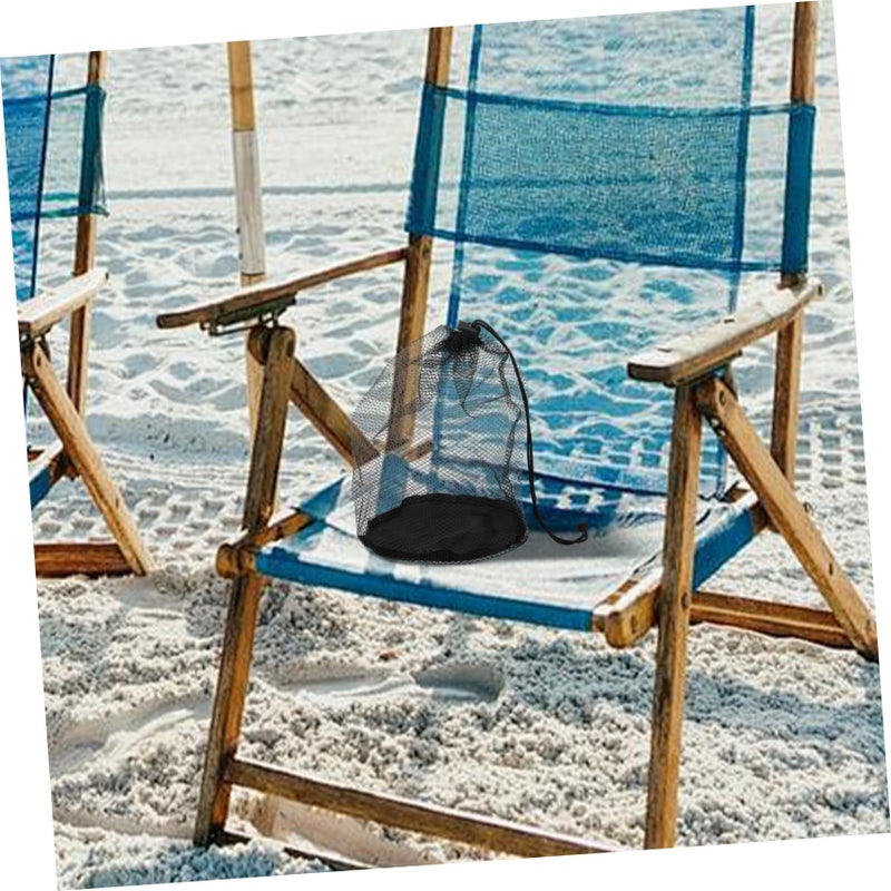 Large Mesh Beach Bag with Drawstring for Wet Swimsuit and Makeup Organizer Storage - Image 5