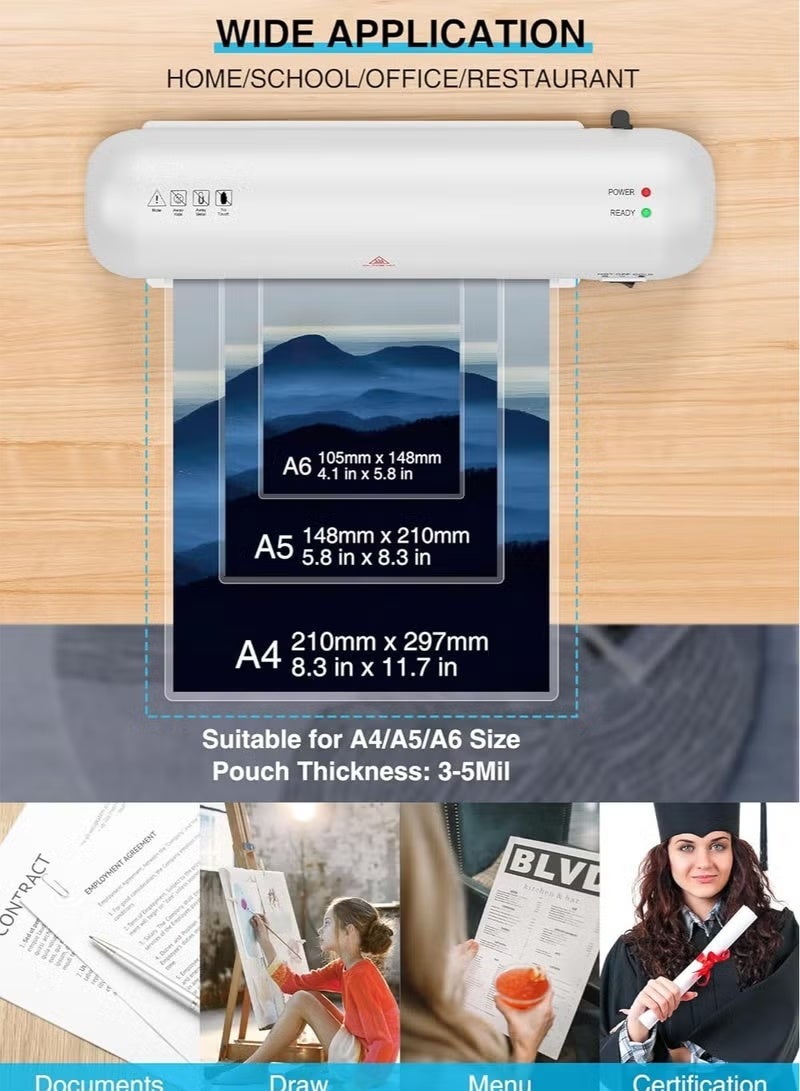 VICTGOAL Laminator Machine 13 inch, Laminating Machine 60s Quick Warm Up Auto Off, Cold Hot Lamination Machine with ABS Jam Free, Laminator for Home Office School, Black - Image 2