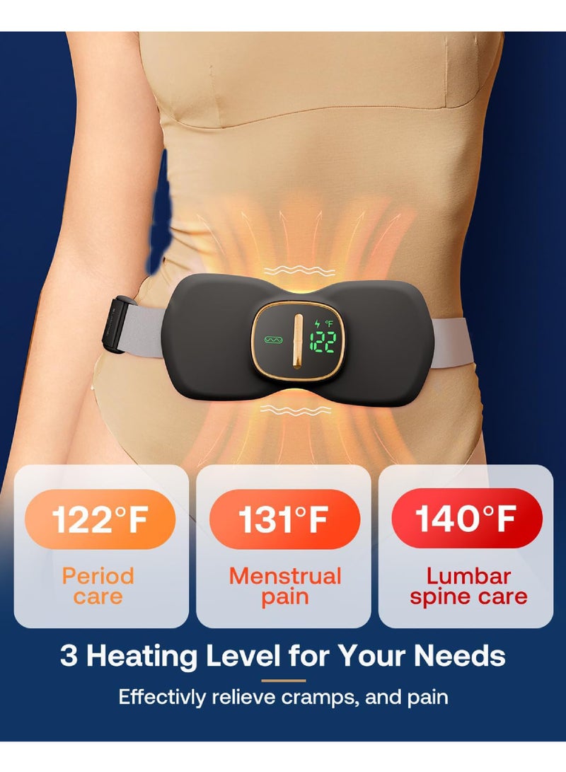 Rock Pow Heating Pads for Cramps, Portable Cordless Menstrual Heating Pad, Period Pain Relief Heating Pad with 3 Heat Levels and 3 Massage Modes, Back or Belly Heating Pad, Black  - Image 2