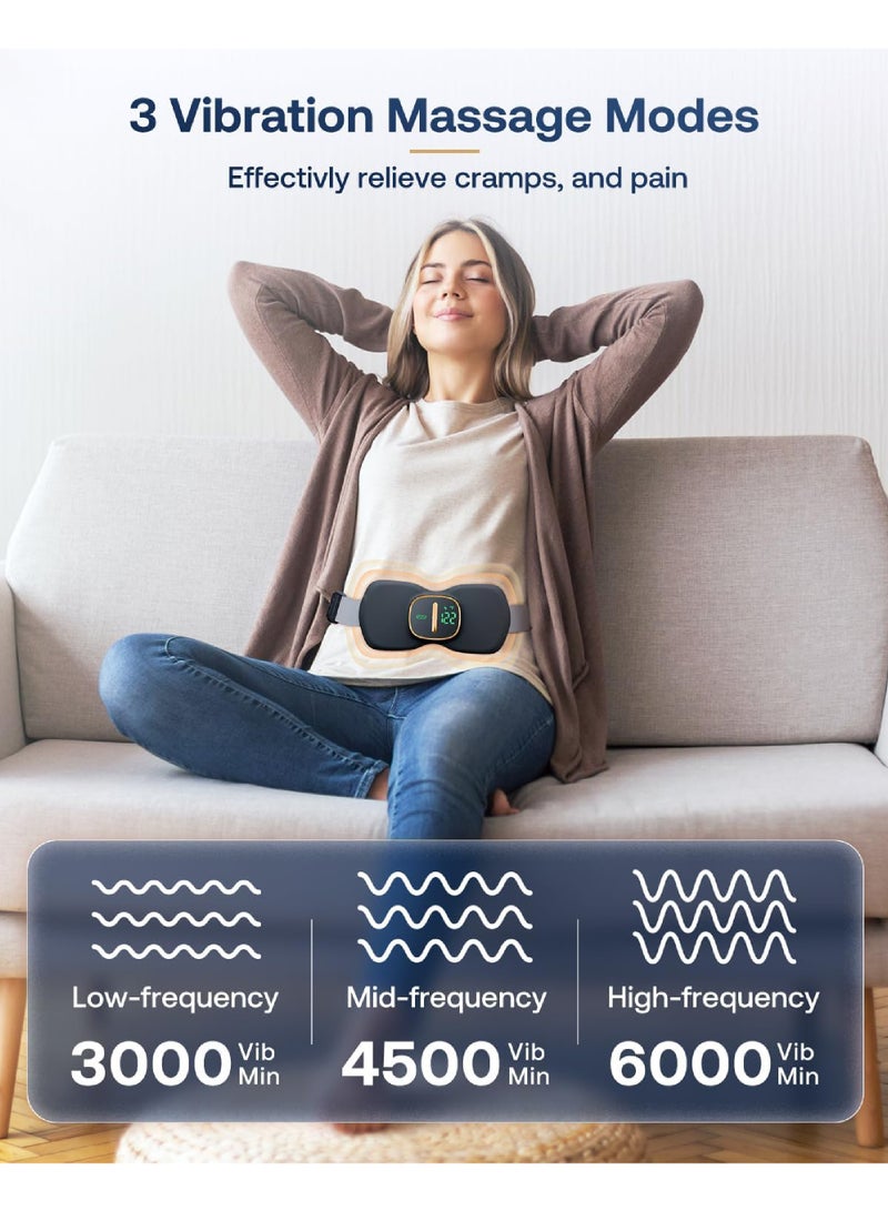 Rock Pow Heating Pads for Cramps, Portable Cordless Menstrual Heating Pad, Period Pain Relief Heating Pad with 3 Heat Levels and 3 Massage Modes, Back or Belly Heating Pad, Black  - Image 4
