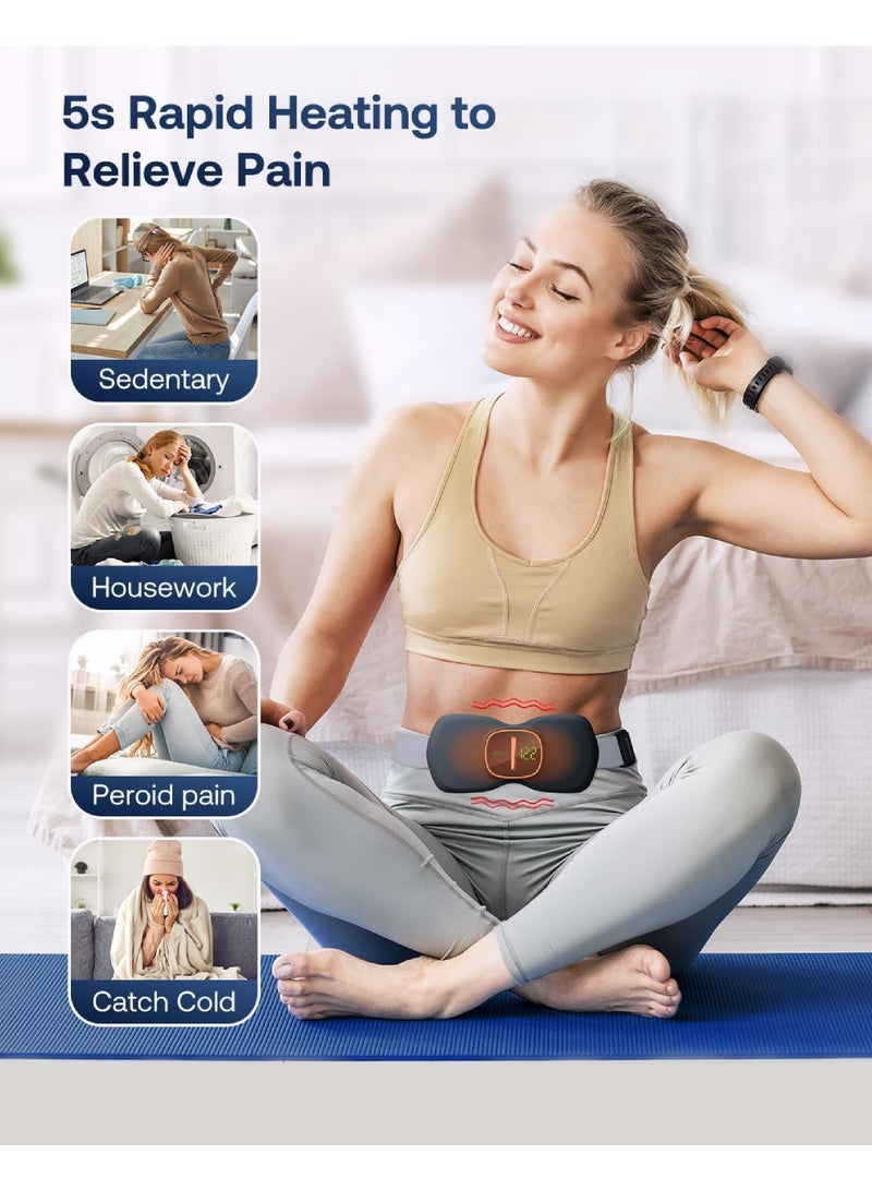 Rock Pow Heating Pads for Cramps, Portable Cordless Menstrual Heating Pad, Period Pain Relief Heating Pad with 3 Heat Levels and 3 Massage Modes, Back or Belly Heating Pad, Black  - Image 3