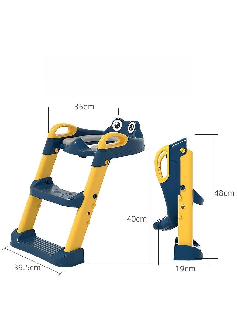 Potty Training Seat, Upgrade Toddler Toilet Seat for Kids Boys Girls, 2 in 1 Potty Training Toilet for Kids, Splash Guard Anti-Slip Pad Step Stool(Blue) - Image 3