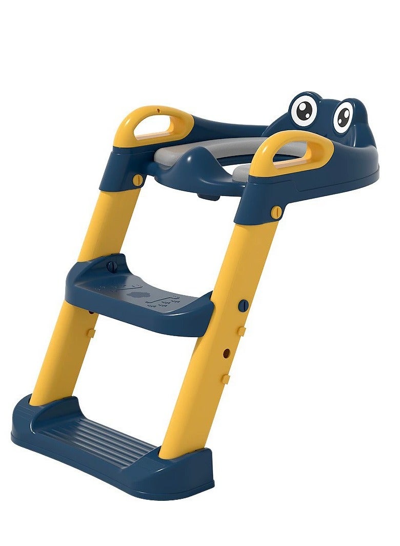 Potty Training Seat, Upgrade Toddler Toilet Seat for Kids Boys Girls, 2 in 1 Potty Training Toilet for Kids, Splash Guard Anti-Slip Pad Step Stool(Blue) - Image 2