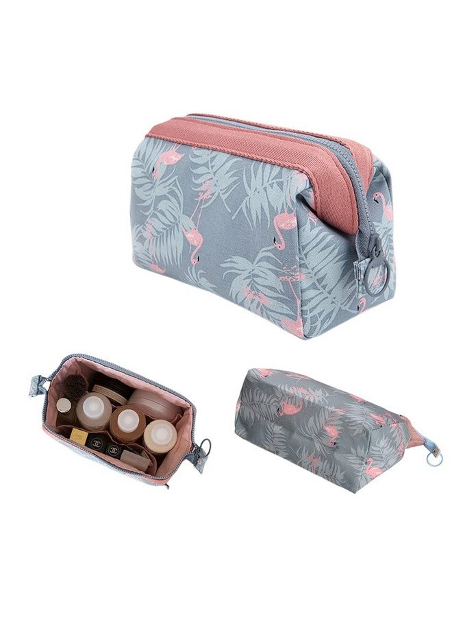 Fapiwen Polyester Cosmetic Bag, Make Up Bag, Water-Resistant Zipper Large Travel Makeup Organizer, Toiletry Pouch For Women, Portable Bag For Girls (Flamingo, Width:13 Cm) - Image 1