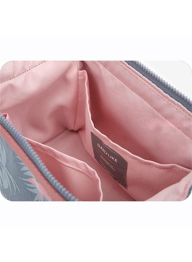 Fapiwen Polyester Cosmetic Bag, Make Up Bag, Water-Resistant Zipper Large Travel Makeup Organizer, Toiletry Pouch For Women, Portable Bag For Girls (Flamingo, Width:13 Cm) - Image 5