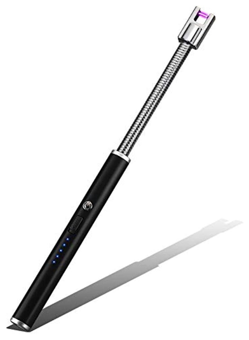 Arc Lighter, Flameless Electronic Lighter With Led Battery Indicator, Rechargeable Usb Lighter Wind & Weatherproof Lighter For Kitchen, Barbecue, Candles, Fireworks, Gas Stove, Black