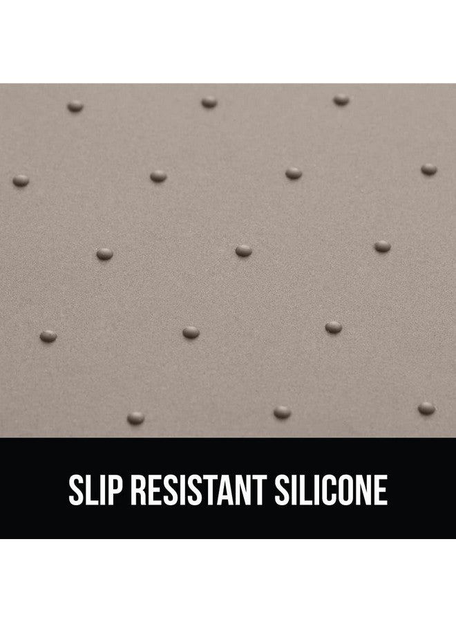 GORILLA GRIP 100% Waterproof Raised Edge BPA Free Silicone Pet Feeding Mat, Dog Cat Food Mats Contain Spills Protects Floors, Placemats for Cats and Dogs Water Bowl, Pets Accessories 18.5x11.5 Beige - Image 4