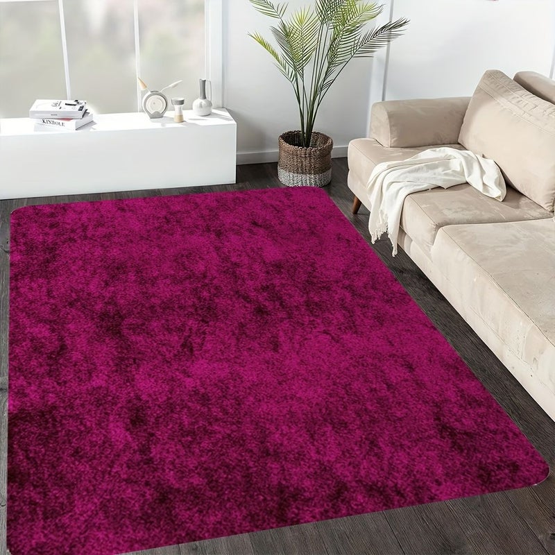 Rose Red Immersion Pattern Soft Floor Mat for Living Room Kitchen Supplies Square 480G Weight 0.39inch Thickness Size 15.8in By 23.6in - Image 1