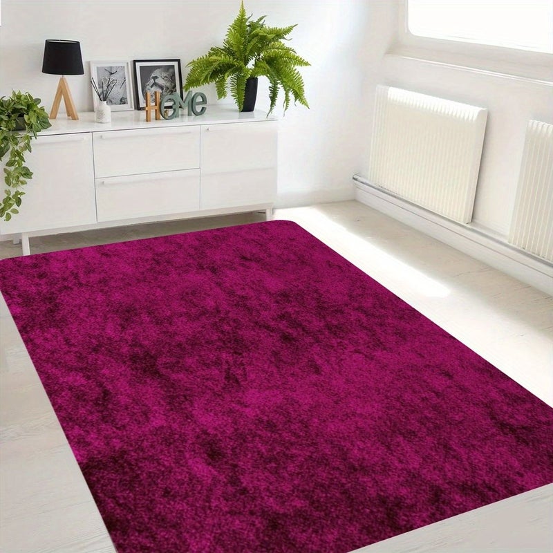 Rose Red Immersion Pattern Soft Floor Mat for Living Room Kitchen Supplies Square 480G Weight 0.39inch Thickness Size 15.8in By 23.6in - Image 2
