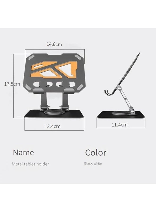 Metal Phone and Tablet Stand, Non-Slip Dual Stability Foldable 360° Rotating Disc Design, Compatible with Phones and Tablets, Adjustable, Stable Without Vibration - Image 3