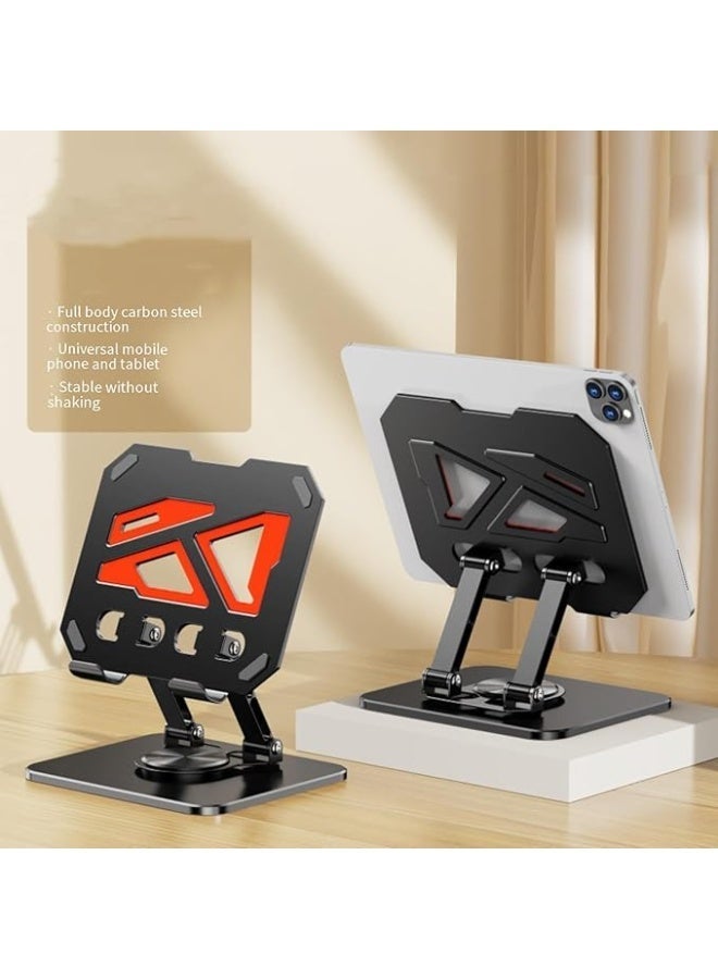 Metal Phone and Tablet Stand, Non-Slip Dual Stability Foldable 360° Rotating Disc Design, Compatible with Phones and Tablets, Adjustable, Stable Without Vibration - Image 2