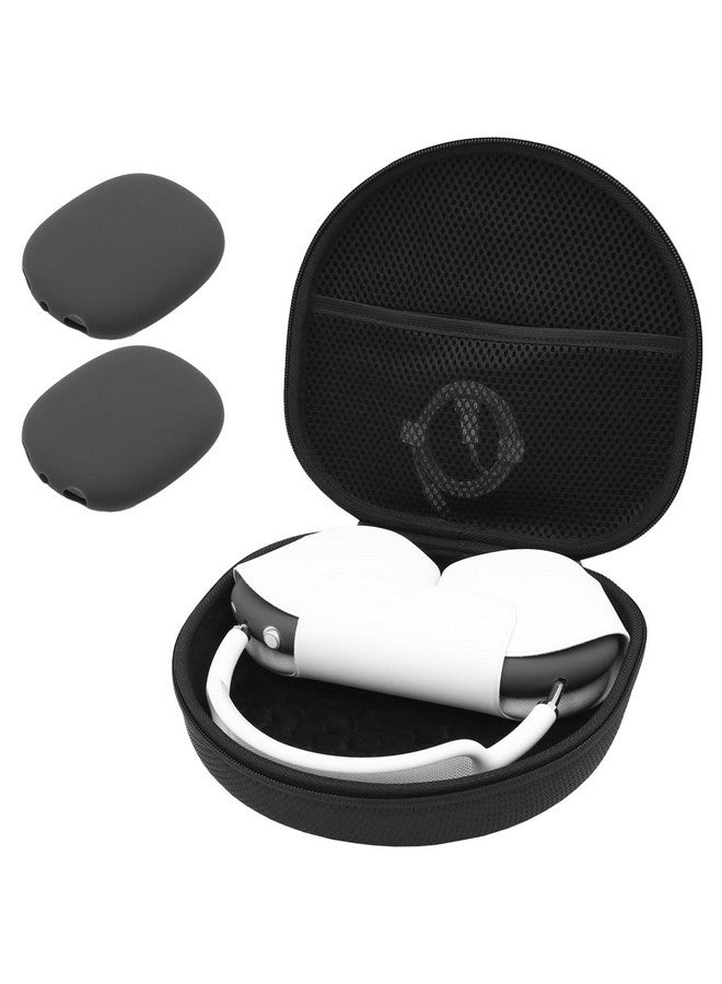 ProCase Hard Case for AirPods Max, Travel Carrying Headphone Case with Silicone Earpad Cover & Mesh Pocket, AirPods Max Protective Portable Storage Bag -Black - Image 1