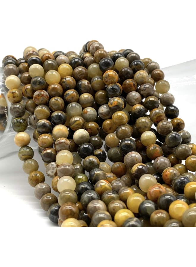 [ABCgems] عسل النحل الإندونيسي النادر للغاية (منجم داخل بركان نشط في جبل باباندايان، جاوة الغربية) خرز طاقة شفاء من الأحجار الكريمة شبه الكريمة الطبيعية الناعمة المستديرة الصغيرة مقاس 6 مم - Image 5