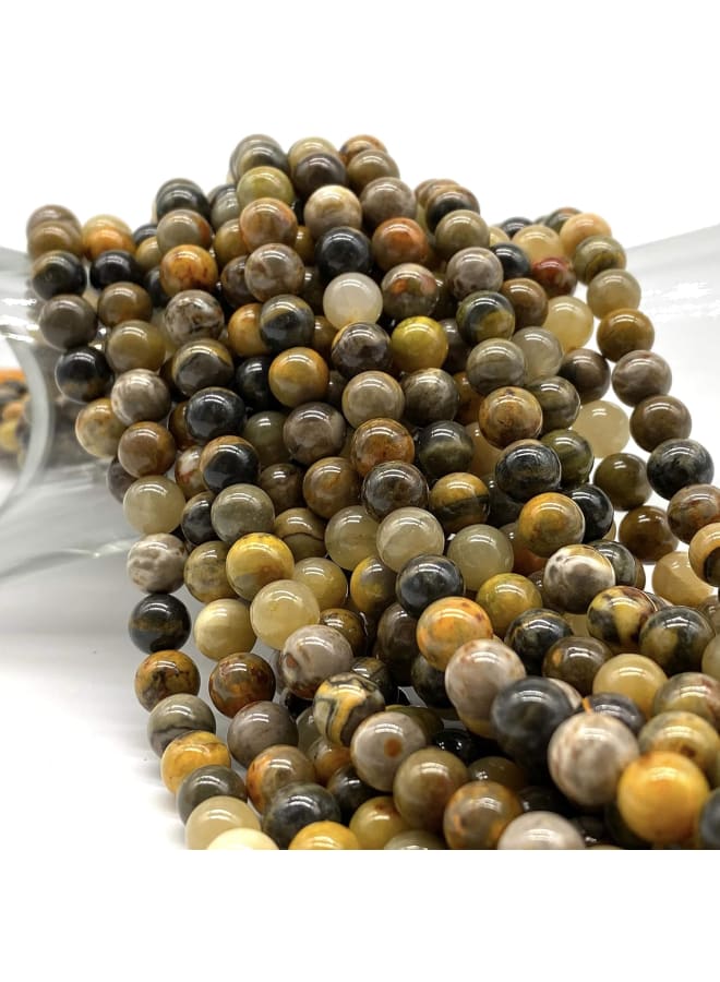 [ABCgems] عسل النحل الإندونيسي النادر للغاية (منجم داخل بركان نشط في جبل باباندايان، جاوة الغربية) خرز طاقة شفاء من الأحجار الكريمة شبه الكريمة الطبيعية الناعمة المستديرة الصغيرة مقاس 6 مم - Image 4