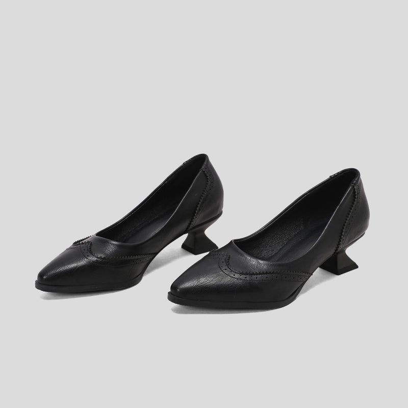 Wish Model 2024 Spring Fashion Mid-Heel Pointed 40-48 Plus Size Set Feet Burned Flowers To Make Old Single Shoes For Women - Image 1