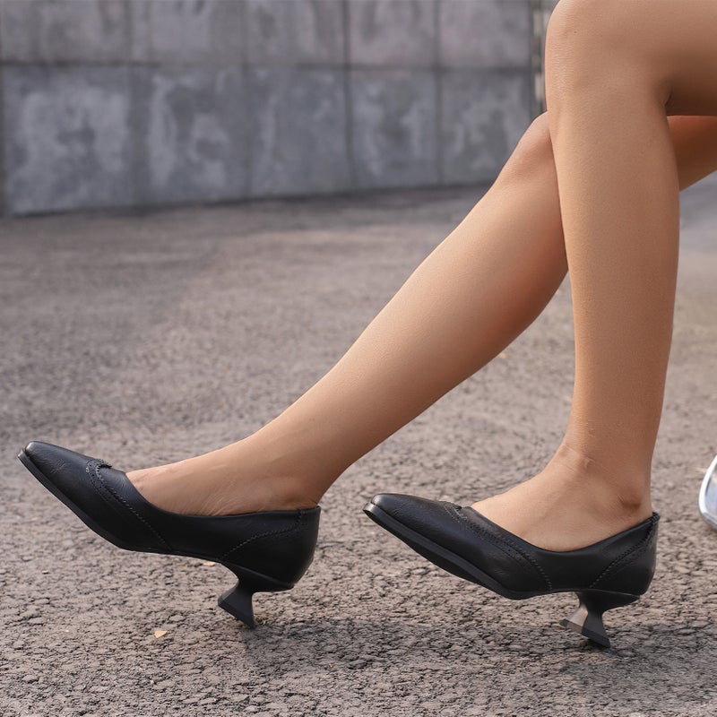 Wish Model 2024 Spring Fashion Mid-Heel Pointed 40-48 Plus Size Set Feet Burned Flowers To Make Old Single Shoes For Women - Image 5
