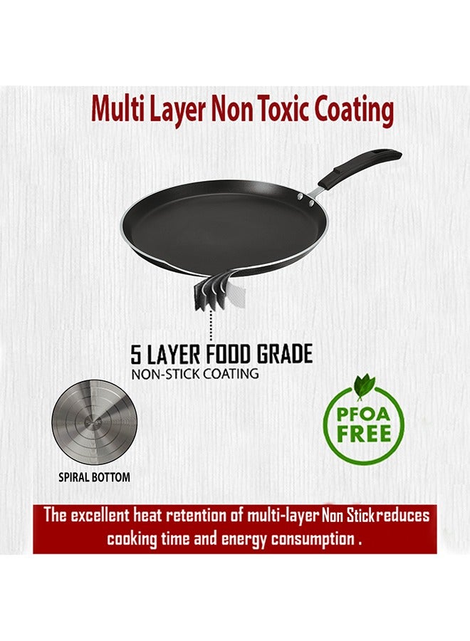 SONEX صفيحة تسخين أنيقة من Sonex مقاس 32 سم، صفيحة تسخين ممتازة غير لاصقة، مثالية لتحضير وصفات الإفطار والمزيد، مقبض مقاوم للحرارة من الباكليت، متينة، طويلة الأمد، تسخين متساوي، سهلة التنظيف - Image 5