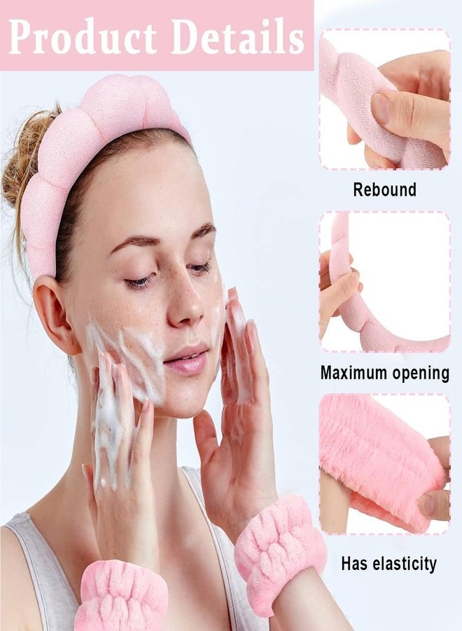 MGNLR 1 Spa Headband & 2 Wristband - Spa Headband, Skincare Headband for Washing Face, Spa Bubble Headband, Makeup Headband and Wrist Wash band Set For Face Washing, Skincare, Shower, Makeup Removal - Image 3