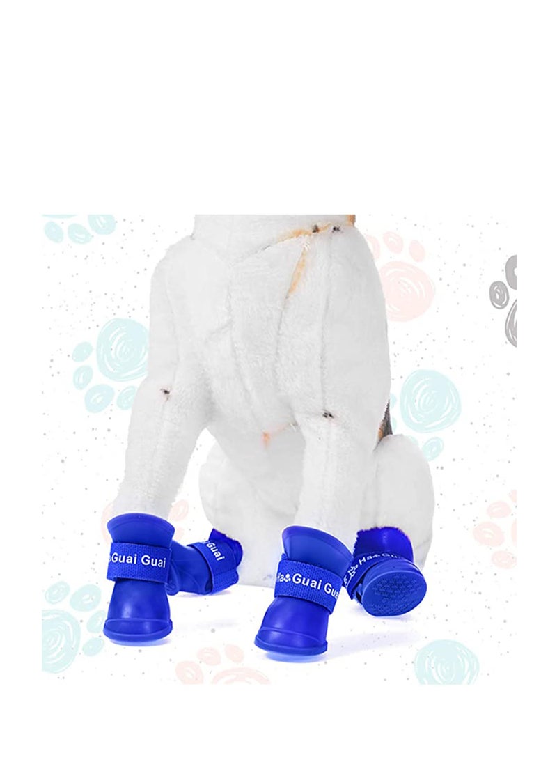 Pet Snow Shoes Dog Rain Boots Candy Colors Dog Silicone Booties Waterproof Anti-Slip and Adjustable for Rainy Snow Weather for Snow Rain Day Middle and Small Dogs - Image 4