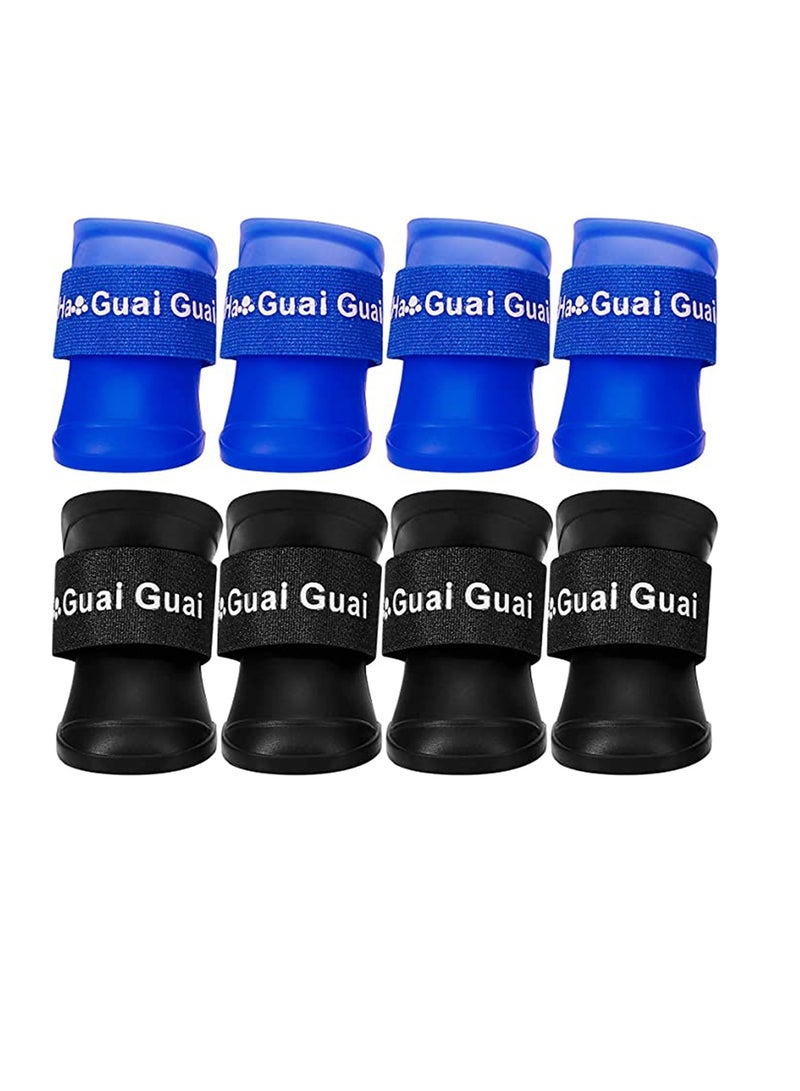 Pet Snow Shoes Dog Rain Boots Candy Colors Dog Silicone Booties Waterproof Anti-Slip and Adjustable for Rainy Snow Weather for Snow Rain Day Middle and Small Dogs - Image 1