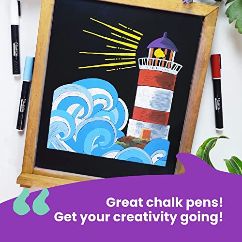 Chalkola 8 Pastel Liquid Chalk Markers for Blackboard, Chalkboard Signs, Window, Labels, Bistro, Glass, Car - Washable Wet Wipe Ink ChalkBoard Markers | 6mm Reversible Tip, Erasable Liquid Chalk Pens - Image 5