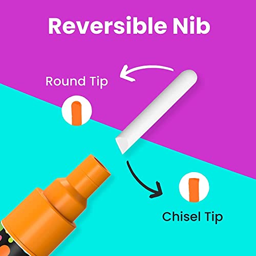 Chalkola 8 Pastel Liquid Chalk Markers for Blackboard, Chalkboard Signs, Window, Labels, Bistro, Glass, Car - Washable Wet Wipe Ink ChalkBoard Markers | 6mm Reversible Tip, Erasable Liquid Chalk Pens - Image 3