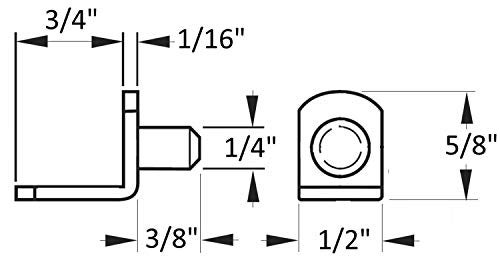 Desunia 1/4" Bracket Style Cabinet Shelf Support Pegs | Antique Brass | 25 Pack - Image 4
