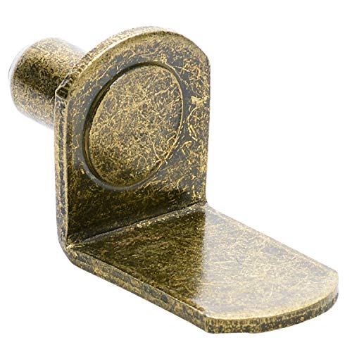Desunia 1/4" Bracket Style Cabinet Shelf Support Pegs | Antique Brass | 25 Pack - Image 1