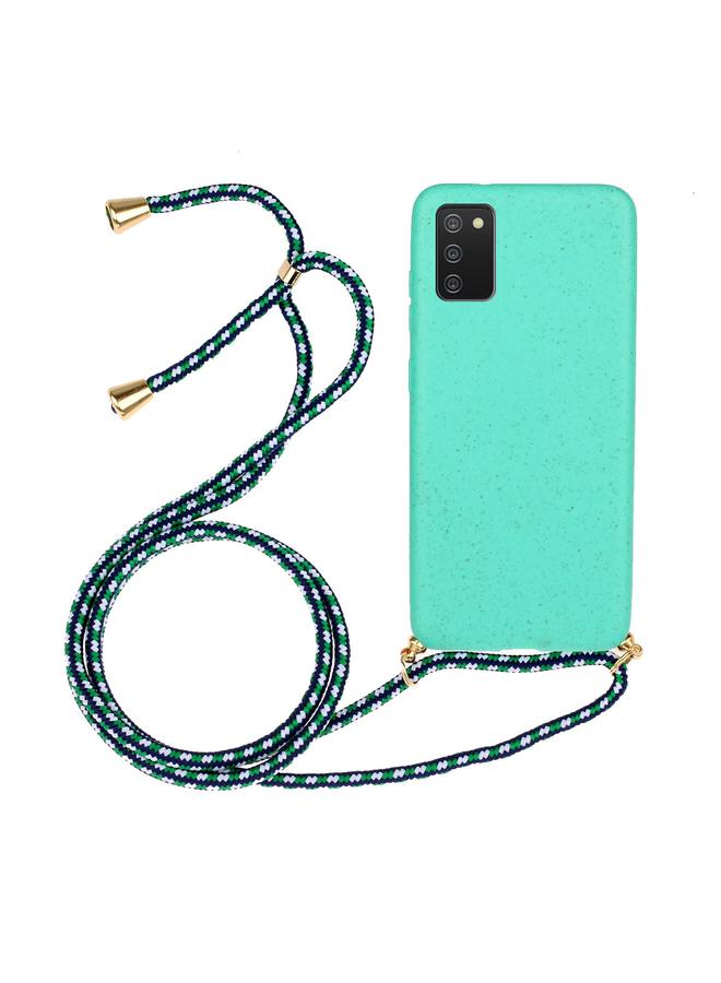 S-TOP Case For Samsung Galaxy A02s Wheat Straw Material + TPU Protective Case with Lanyard - Image 1