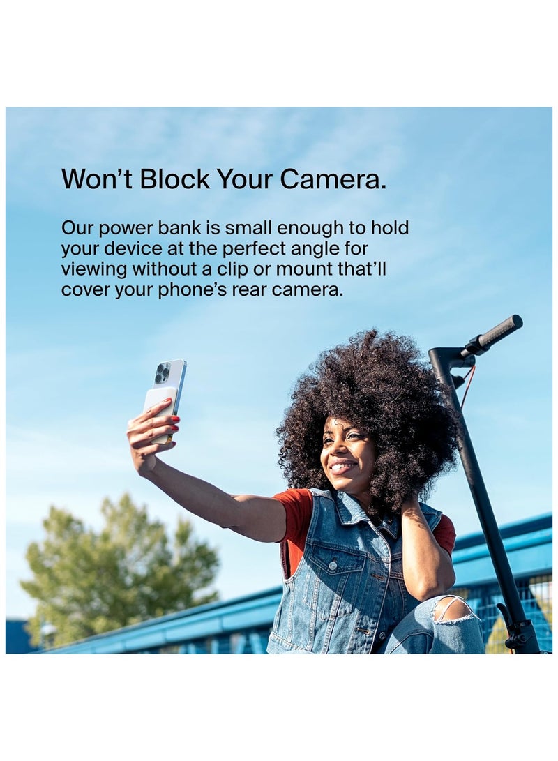 Belking Belkin 5000 mAh Magnetic MagSafe Wireless Power Bank with Stand, Sleek Design Compatible with MagSafe Covers – White - Image 5