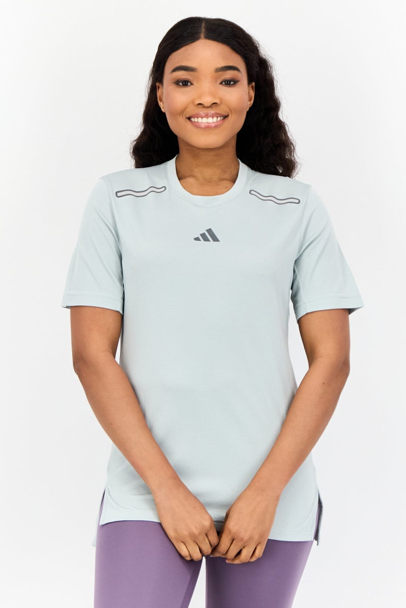 Adidas Women Sportswear Fit Short Sleeve Training T-Shirt, Light Sage Green - Image 1