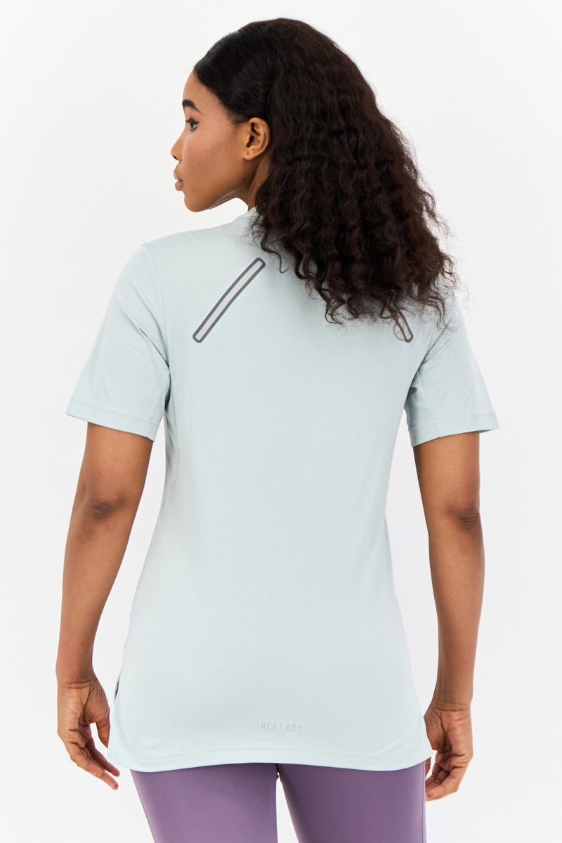 Adidas Women Sportswear Fit Short Sleeve Training T-Shirt, Light Sage Green - Image 2