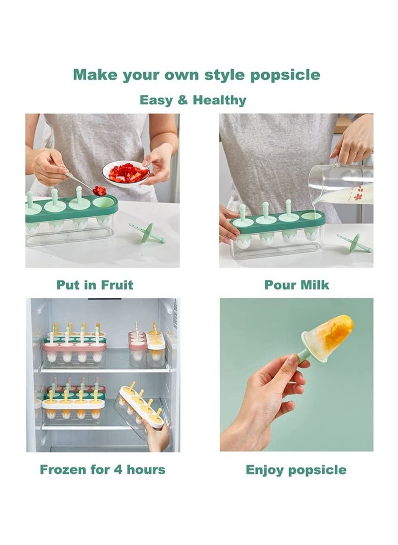 Excefore - Ice Cream Mold, Homemade Popsicle Mold for Kids, Small Resusable Silicone BPA-Free Ice Cream Maker DIY Teething Mini Popsicle for Toddlers and Babby - Image 1