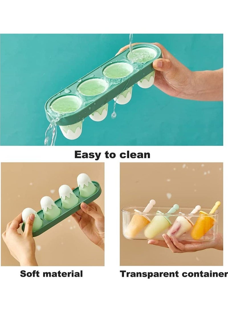 Excefore - Ice Cream Mold, Homemade Popsicle Mold for Kids, Small Resusable Silicone BPA-Free Ice Cream Maker DIY Teething Mini Popsicle for Toddlers and Babby - Image 1
