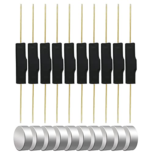 Gebildet 10pcs Plastic Reed Switch Reed Contact Normally Closed Magnetic Induction Switch with 10pcs Small Multi-Use Round Magnets - Image 1