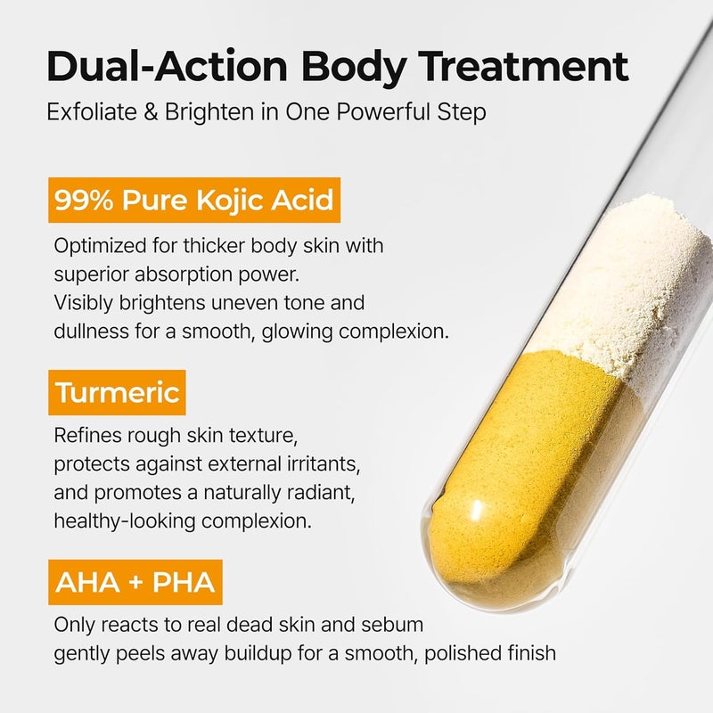 Global trendy simple build Body Keratin Care Kojic Acid Turmeric Spray Gently Exfoliating Peeling Solution Korean Skincare All Skin Types 200ml Transit damage minimized design - Image 4