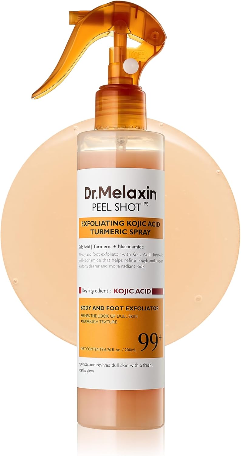 Global trendy simple build Body Keratin Care Kojic Acid Turmeric Spray Gently Exfoliating Peeling Solution Korean Skincare All Skin Types 200ml Transit damage minimized design - Image 1