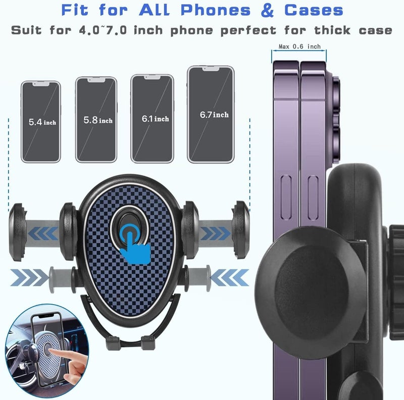 Bukela Universal Car Phone Holder Air Vent Mount Cell Phone Stand with Windshield Fit for Thick Case and Heavy Phone Compatible with All Mobile Phones - Image 4