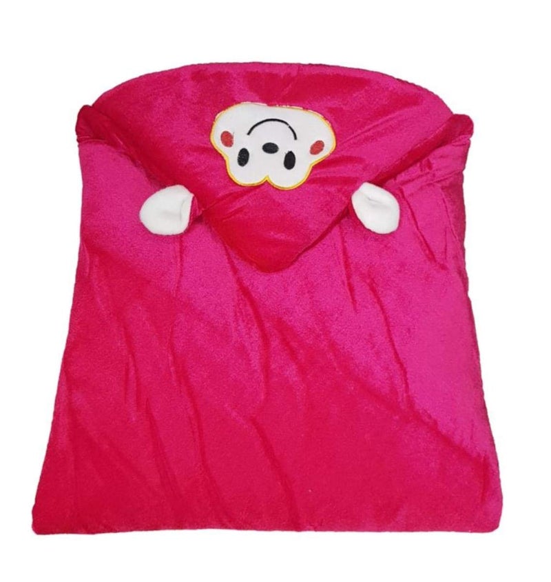 BRANDONN New Born Supersoft and Fluffy All Season Hooded Wrapper/Sleeping Bag/Baby Blanket for Babies Pack of 2 (66 x 66 cm, 0-6 Months) - Image 4