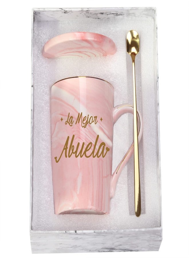 WENSSY La Mejor Abuela Mug, La Mejor Abuela Gifts, Abuela Gifts In Spanish, Birthday Mothers Day Gifts for Grandma from Granddaughter Grandkis Grandson 14 Ounce Pink with Gift Box - Image 1