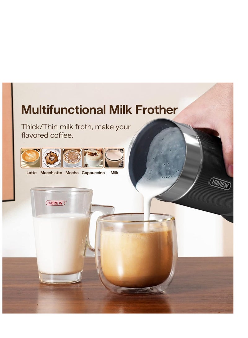 هيبرو هايبرو electric frother لصنع رغوة الحليب، خلاط شوكولاتة، آلة لاتيه وكابتشينو باردة/ساخنة، دافئ حليب أوتوماتيكي بالكامل، موديل M1A (أسود) - Image 2