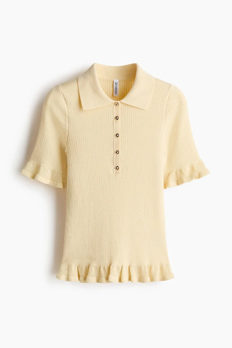 H&M Rib-knit collared top
