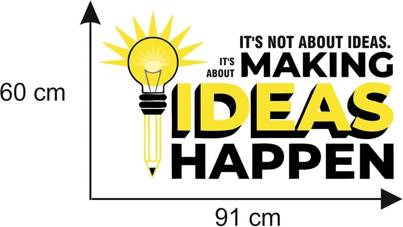 Sky Flying Creative Teamwork Think Idea Innovate Office - Inspirational - Motivational - Quotes - Wall Sticker for Kids Room, Living Room, School, Library (Size - 60CM X 91CM) - Image 4