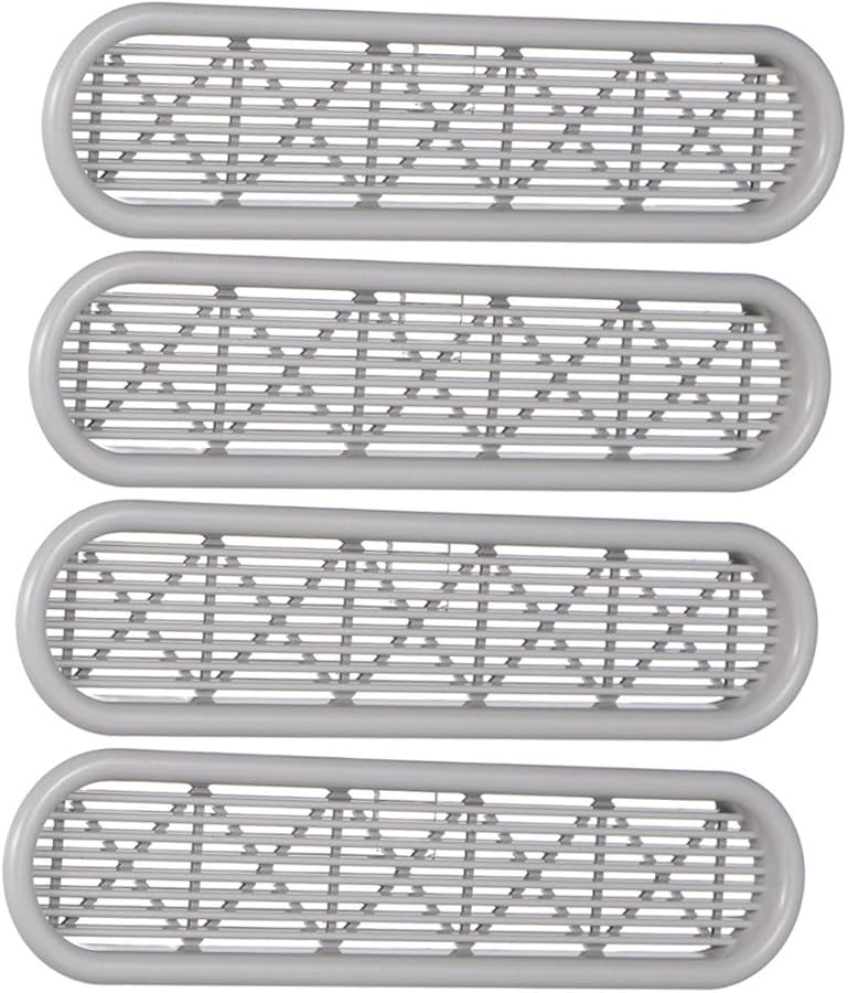 Gray Vent Cover Set of 4 Decorative Grilles for Ceiling Wall Floor Cabinets Wardrobe Bathroom Kitchen - Image 1
